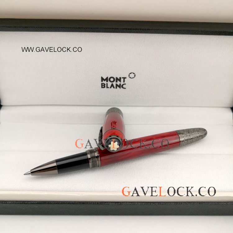 New Style Mont blanc Daniel Defoe Rollerball Pen Red and Black